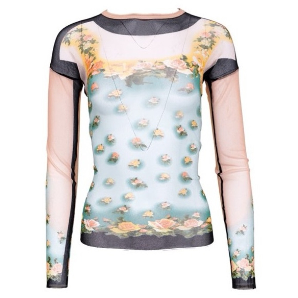 Jean Paul Gaultier Soleil Supreme Flower Floral Sheer Top